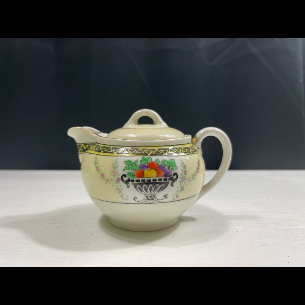 Vintage Pitcher / Teapot with Fruit